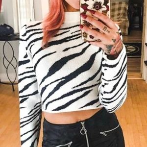 Zebra Crop Sweater